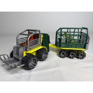 Playmobil 5236 Dinos Transport Vehicle with Baby T-Rex And One Figure, Stickers
